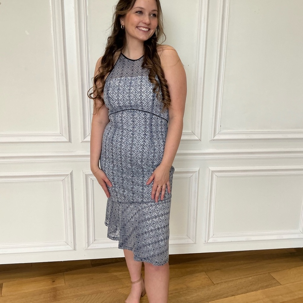 Antonio Melani navy blue/white amazing dress! - Picture 3 of 9